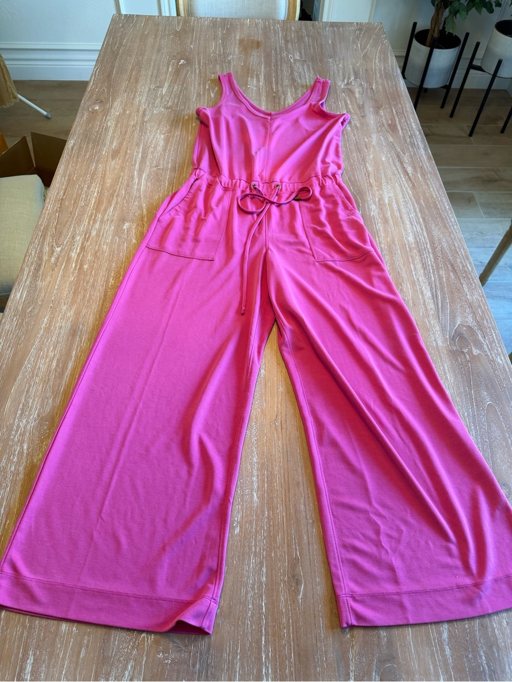 Lou & Grey Hot Pink Sleeveless Jumpsuit - Picture 1 of 4